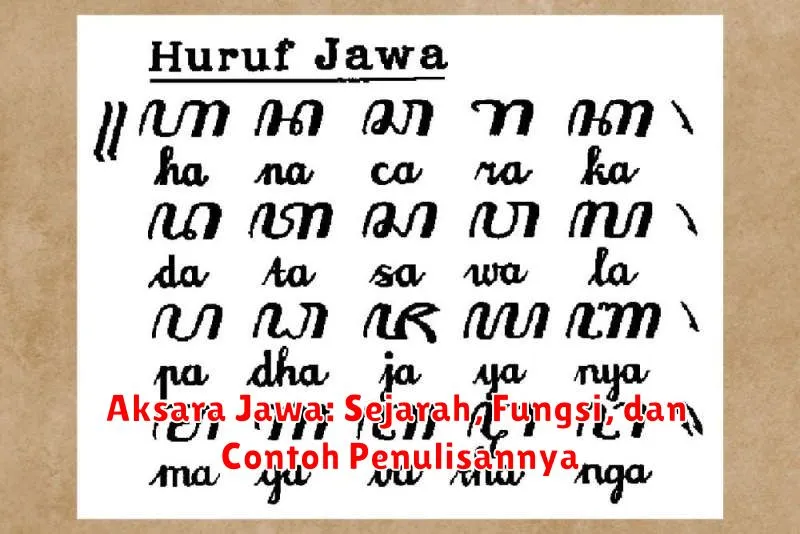 Aksara Jawa: Sejarah, Fungsi, dan Contoh Penulisannya