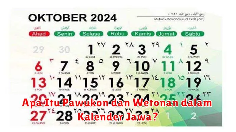 Apa Itu Pawukon dan Wetonan dalam Kalender Jawa?