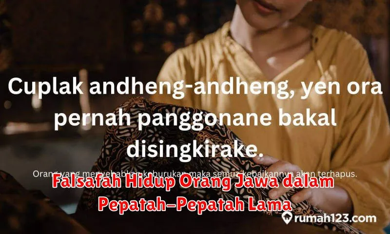 Falsafah Hidup Orang Jawa dalam Pepatah-Pepatah Lama