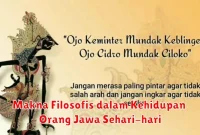 Makna Filosofis dalam Kehidupan Orang Jawa Sehari-hari