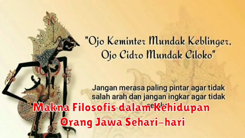 Makna Filosofis dalam Kehidupan Orang Jawa Sehari-hari